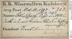 Etiketten zu Fluorit (NHMW-MIN-As193)